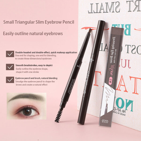 Edy Alice Dual-Ended Eyebrow Pencil, Non-Crumb, Easy to Color, Twistable Triangular 3D Eyebrow Pencil