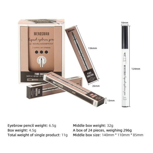 Small Four-Pronged Eyebrow Pencil Women's Makeup Four-Pronged Liquid Eyebrow Pencil Fine-Tip Four-Claw Pencil Liquid Eyebrow Pencil