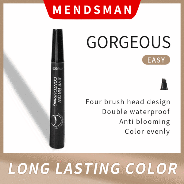 Silver Box Four-Prong Liquid Eyebrow Pencil Wild Simulation Eyebrow Pencil No Logo Ultra Fine Waterproof Eyebrow Pencil Waterproof Long-Lasting Makeup