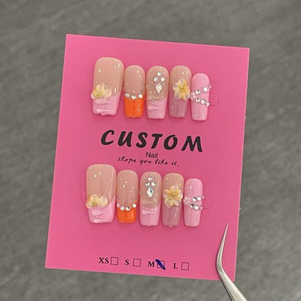 Charming Flower Collection, handmade nails with a spring vibe, beautiful and free-spirited, be a confident girl