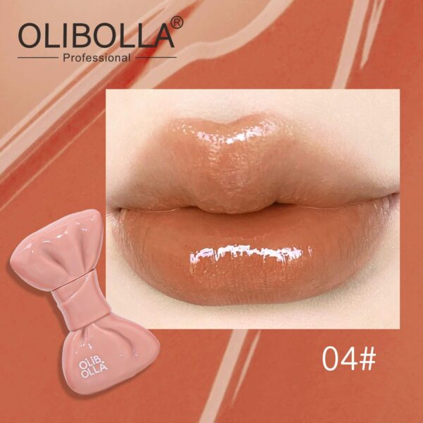 Bowknot Mirror Lip Gloss, Juicy Glass Lip Tint, Non-sticky Cup & Long Lasting