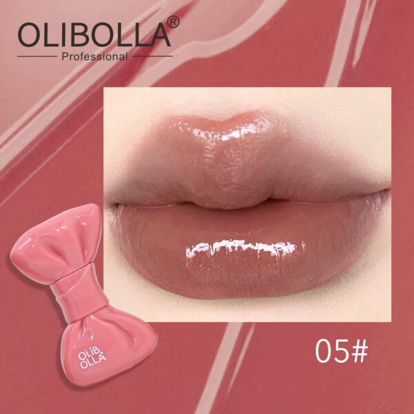Bowknot Mirror Lip Gloss, Juicy Glass Lip Tint, Non-sticky Cup & Long Lasting