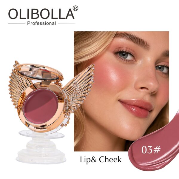 4 Colors Cream Blush Palette, Lip & Cheek Multi-use Makeup, Highlight Contour All-in-One Blush with Phone Stand