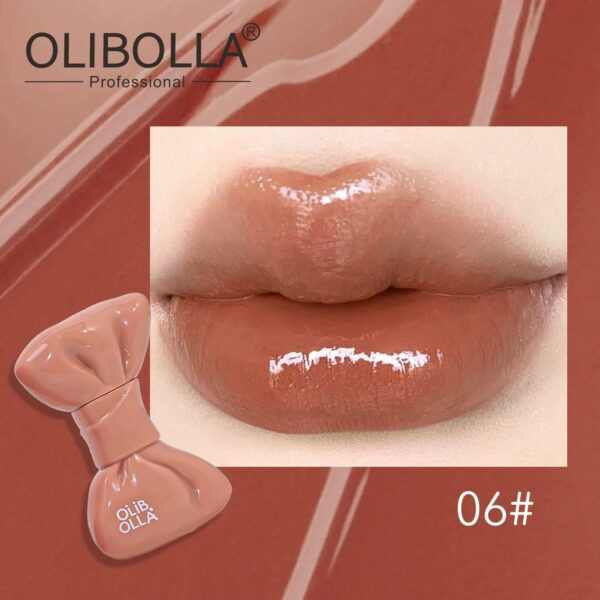 Bowknot Mirror Lip Gloss, Juicy Glass Lip Tint, Non-sticky Cup & Long Lasting