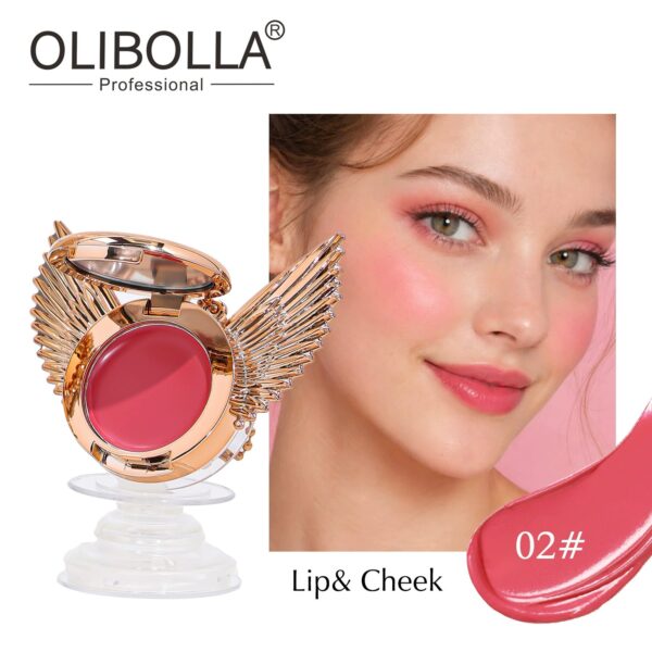 4 Colors Cream Blush Palette, Lip & Cheek Multi-use Makeup, Highlight Contour All-in-One Blush with Phone Stand