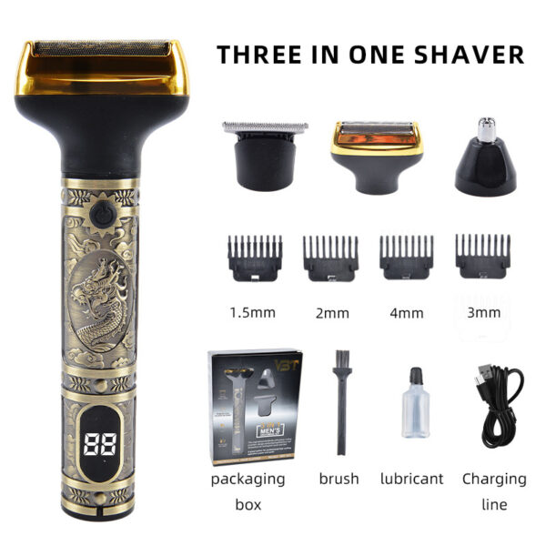 Rechargeable Men’s Electric Shaver, Multifunctional Portable Grooming Kit, Washable Beard Trimmer & Nose Hair Trimmer