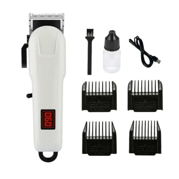 LCD Display Electric Hair Clipper, Rechargeable Hair Trimmer with Stainless Steel Blade, Dual Power & Long Lasting Battery