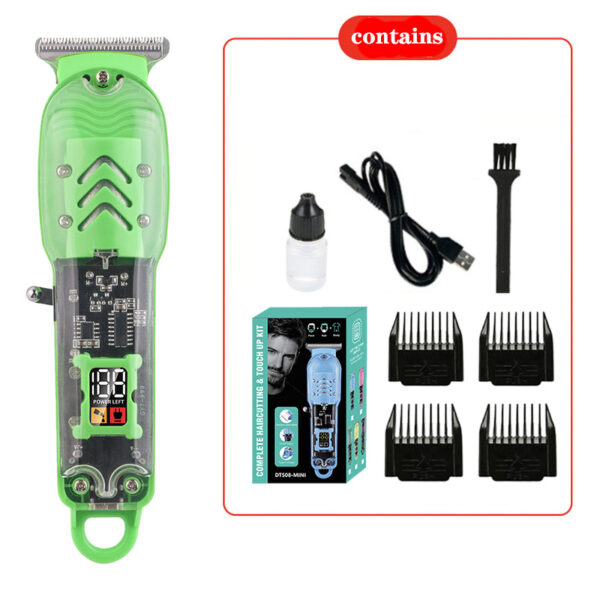 Transparent Body Retro Hair Clipper, Professional High Power Barber Trimmer with LCD Digital Display