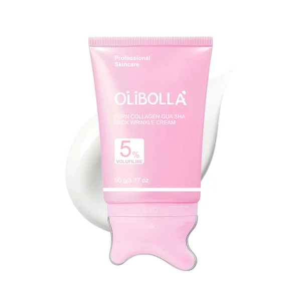 Facial & Neck Collagen Anti-Wrinkle Cream with Built-in Gua Sha Massager