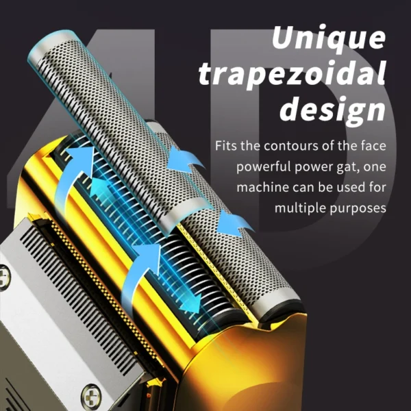 Rechargeable Reciprocating Electric Shaver, Wet & Dry Dual Use, Removable Washable Blade Head with LED Display