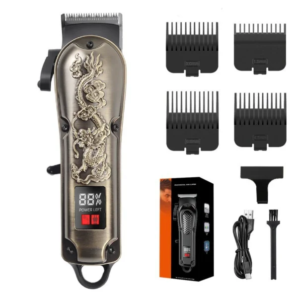 Digital Display Electric Hair Clipper, Rechargeable Multi-functional Hair Trimmer for Home & Salon Hair Cutting