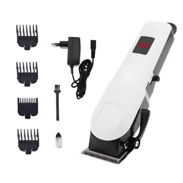 LCD Display Electric Hair Clipper, Rechargeable Hair Trimmer with Stainless Steel Blade, Dual Power & Long Lasting Battery