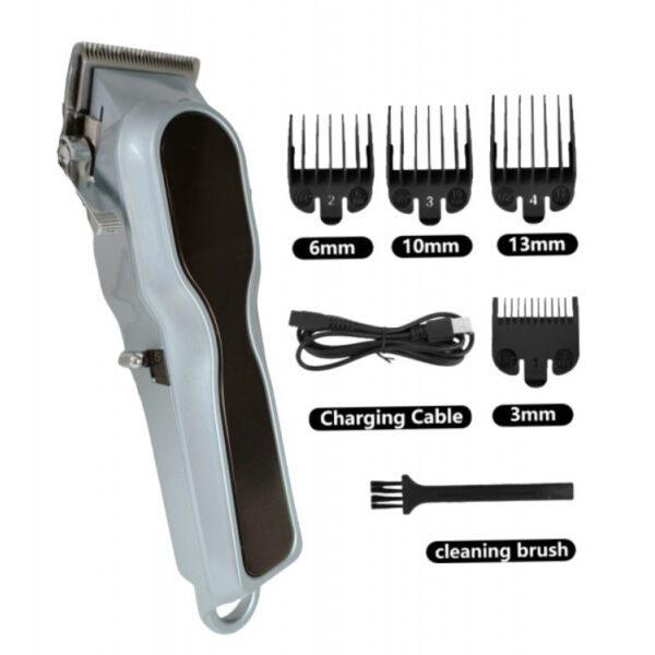 Salon Rechargeable Hair Clipper, Engraving Detail Trimmer with Stainless Steel Blade, Dual Power Design & Long Battery Life