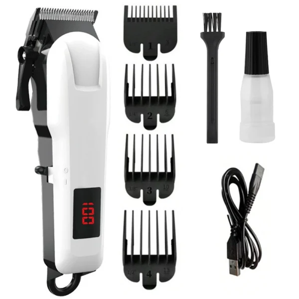 Men's Hair Clipper, Digital Display Electric Hair Trimmer, Home & Salon High Power, Also for Pet Grooming