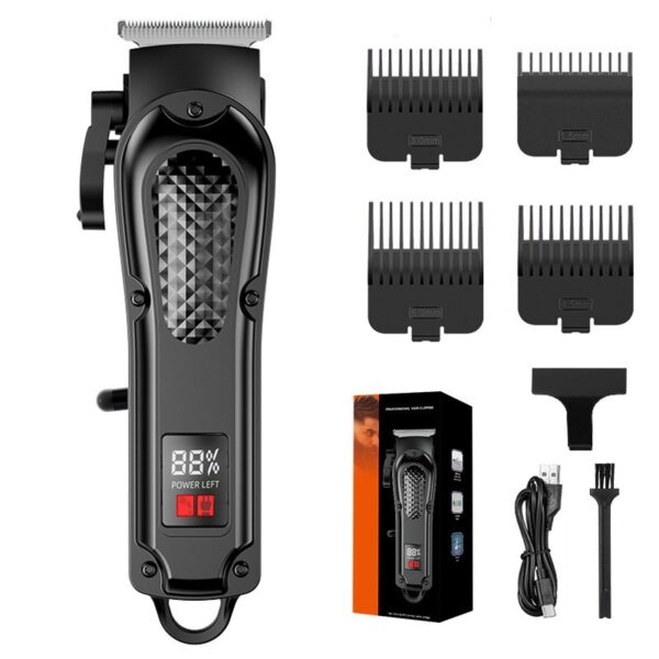 Digital Display Electric Hair Clipper, Rechargeable Multi-functional Hair Trimmer for Home & Salon Hair Cutting