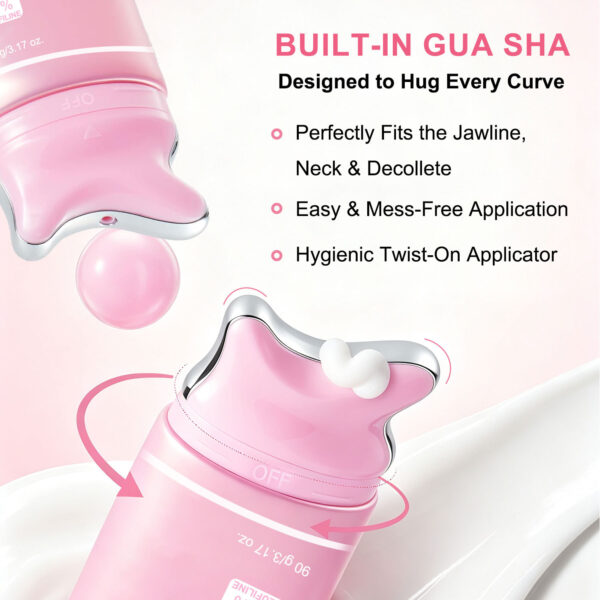 Facial & Neck Collagen Anti-Wrinkle Cream with Built-in Gua Sha Massager