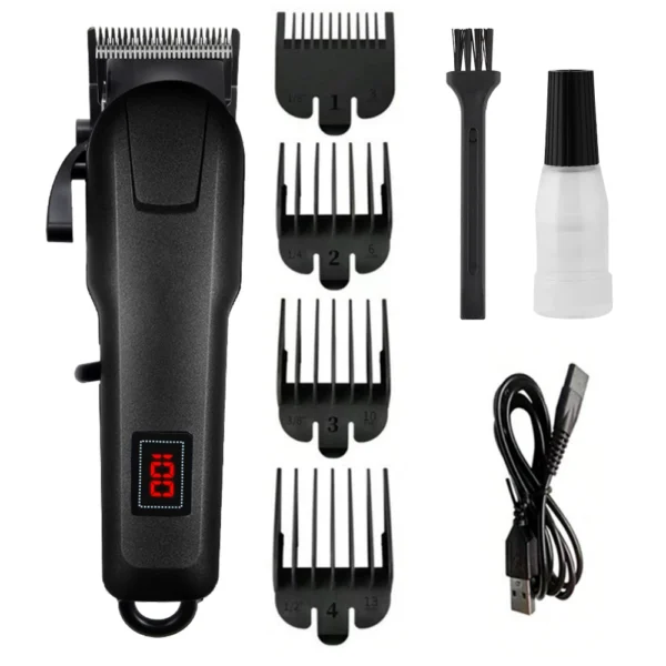 Men's Hair Clipper, Digital Display Electric Hair Trimmer, Home & Salon High Power, Also for Pet Grooming