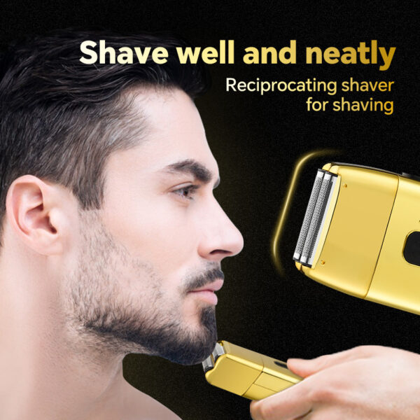 Reciprocating Electric Shaver, Bald Head Polisher, Dual-Head 4D Bald Shaver Finishing Trimmer, Men's Razor