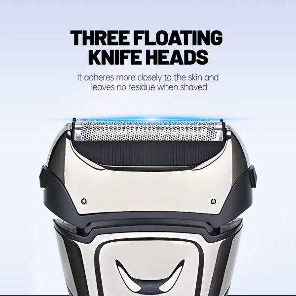 Reciprocating 3-Blade Electric Shaver, LED Digital Display, Full Body Washable, USB Rechargeable Wet & Dry Men Razor