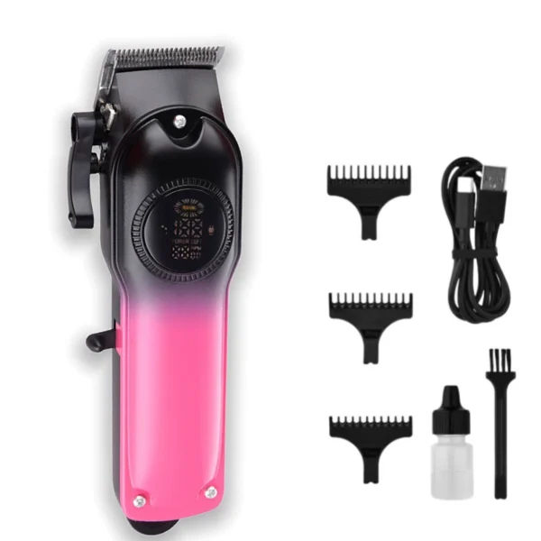 Professional Hair Clipper, Salon Main Electric Hair Trimmer, Rechargeable Barbershop Hair Cutting Machine with Titanium Alloy Blade