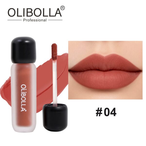 Velvet Matte Lip Gloss, Non-sticky Cup & Waterproof, Long Lasting Pigmented 4 Colors Fog Lipstick
