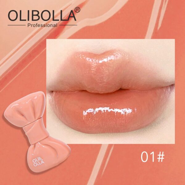 Bowknot Mirror Lip Gloss, Juicy Glass Lip Tint, Non-sticky Cup & Long Lasting