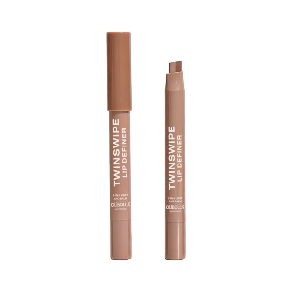 2 in 1 Dual Ended Slanted Tip Lip Liner & Lipstick, Cinnamon Nude Shade Lip Makeup Pencil