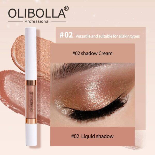 2 in 1 Dual-ended Eyeshadow Stick, Shimmer Liquid Eyeshadow & Under-Eye Brightener, Waterproof Long Lasting Eye Makeup