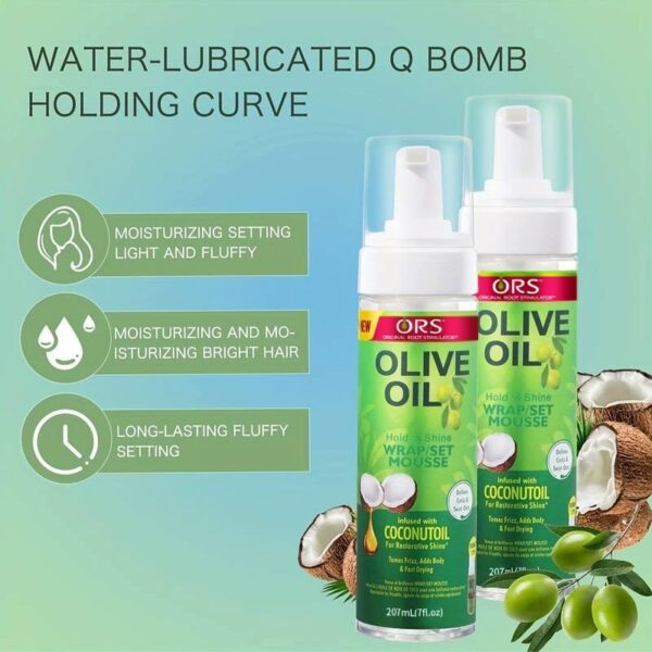 Olive Oil Wig Styling Mousse, ORS Shaping Spray, Volumizing Dry Hold Foam for Wigs