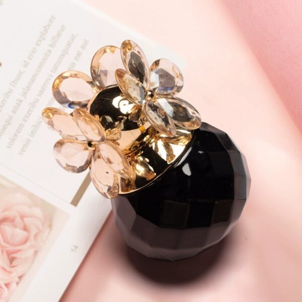60ml Elegant Women Eau De Parfum, Luxury Faceted Bottle with Crystal Flower Cap, Long Lasting Floral Fruity Fragrance Perfume Spray