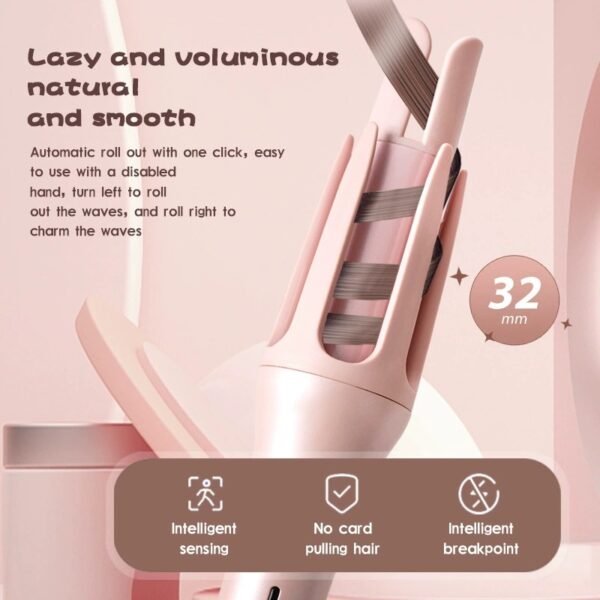 32mm Automatic Egg Roll Curling Iron, Electric Negative Ions Hair Care 2 in 1 Water Wave Auto Hair Curler