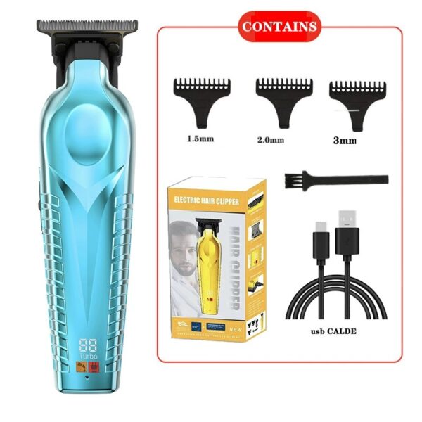 Professional Electric Hair Clipper, Zero Gap Barber Hair Trimmer USB Rechargeable Hair Cutting Machine for Men Salon Home Use