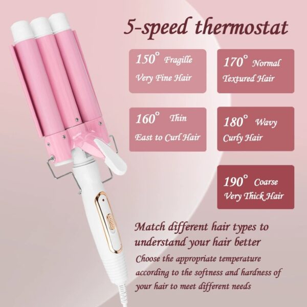 3 Barrel Hair Curler, 25mm Egg Wave Curling Iron, Water Ripple Noodle Hair Waver, Big Wavy Hair Styling Tool
