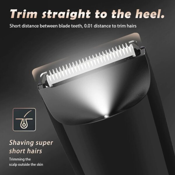 Men's Body Hair Trimmer with Smart LCD Display, Rechargeable Private Hair Shaver for Intimate Grooming