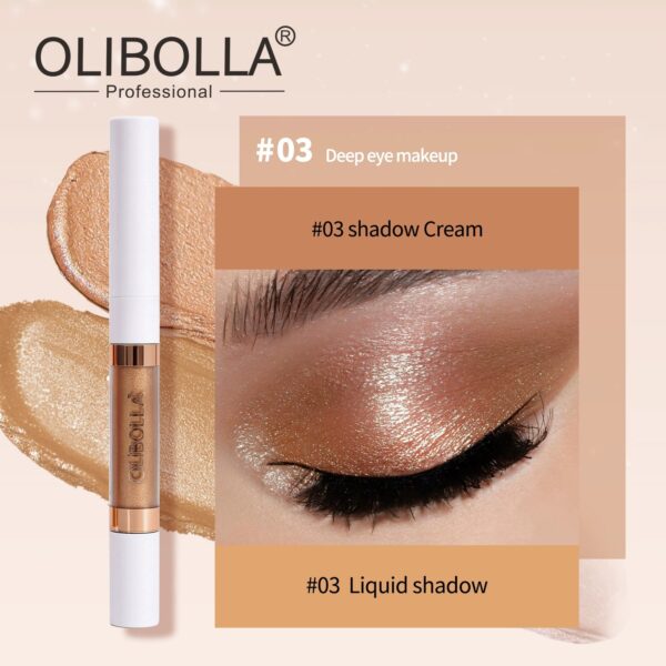 2 in 1 Dual-ended Eyeshadow Stick, Shimmer Liquid Eyeshadow & Under-Eye Brightener, Waterproof Long Lasting Eye Makeup
