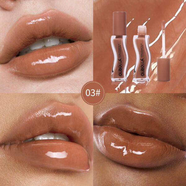 Ice Cream Flavor Lip Oil Gloss, Mirror Water Light Finish, Non-Sticky Cup, Moisturizing Lip Makeup