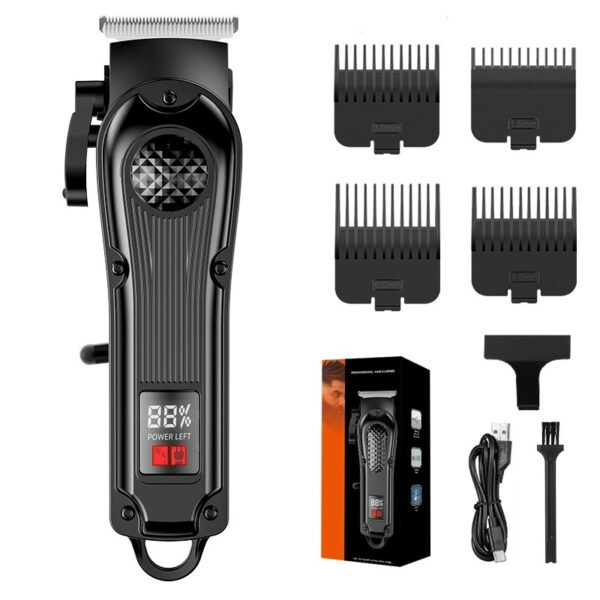 Vintage Dragon Engraved Hair Clipper, Rechargeable Cordless Barber Trimmer with LED Digital Display, Professional Electric Hair Cutting Machine for Salon & Home Haircut