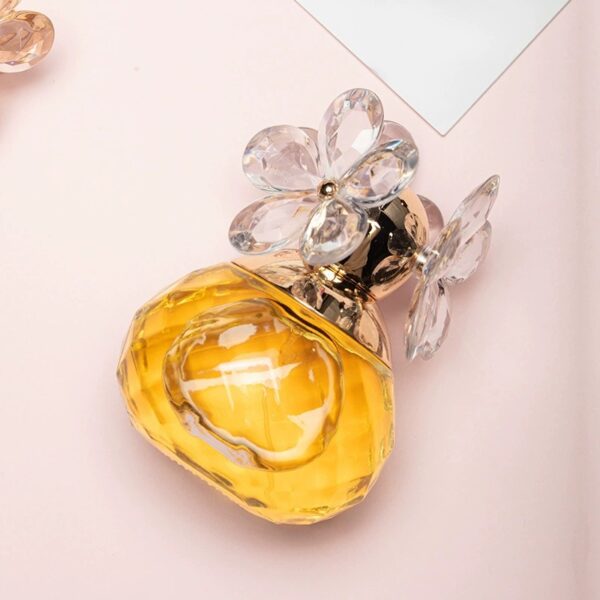 60ml Elegant Women Eau De Parfum, Luxury Faceted Bottle with Crystal Flower Cap, Long Lasting Floral Fruity Fragrance Perfume Spray