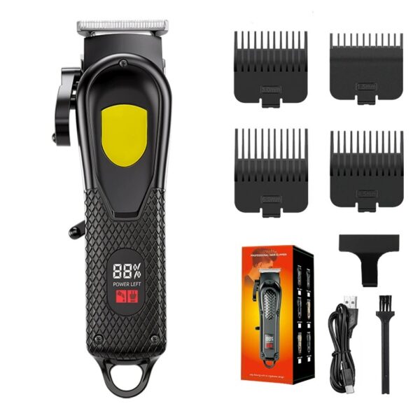 Vintage Dragon Engraved Hair Clipper, Rechargeable Cordless Barber Trimmer with LED Digital Display, Professional Electric Hair Cutting Machine for Salon & Home Haircut