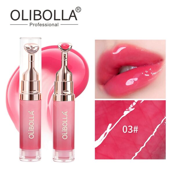 Mirror Lip Gloss with Metal Massage Applicator, Moisturizing Lip Serum, Plump Lips & Reduce Lip Lines Makeup