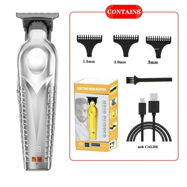 Professional Electric Hair Clipper, Zero Gap Barber Hair Trimmer USB Rechargeable Hair Cutting Machine for Men Salon Home Use