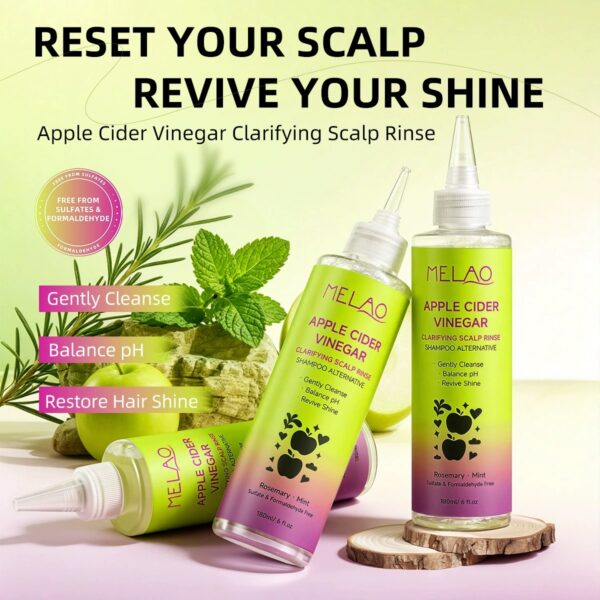 Apple Cider Vinegar Scalp Rinse, OEM Gentle Scalp Cleanser, Root Repair Scalp Care Liquid