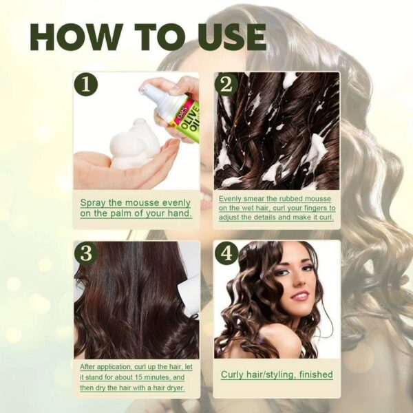 Olive Oil Wig Styling Mousse, ORS Shaping Spray, Volumizing Dry Hold Foam for Wigs