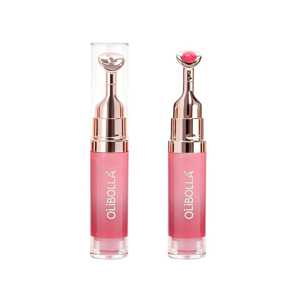 Mirror Lip Gloss with Metal Massage Applicator, Moisturizing Lip Serum, Plump Lips & Reduce Lip Lines Makeup