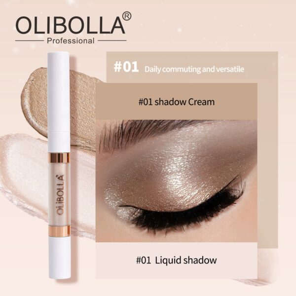 2 in 1 Dual-ended Eyeshadow Stick, Shimmer Liquid Eyeshadow & Under-Eye Brightener, Waterproof Long Lasting Eye Makeup