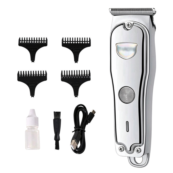 Retro Metal Electric Hair Clipper, LED Digital Display Rechargeable Barber Hair Trimmer, Waterproof Hair Cutting Machine for Salon & Home