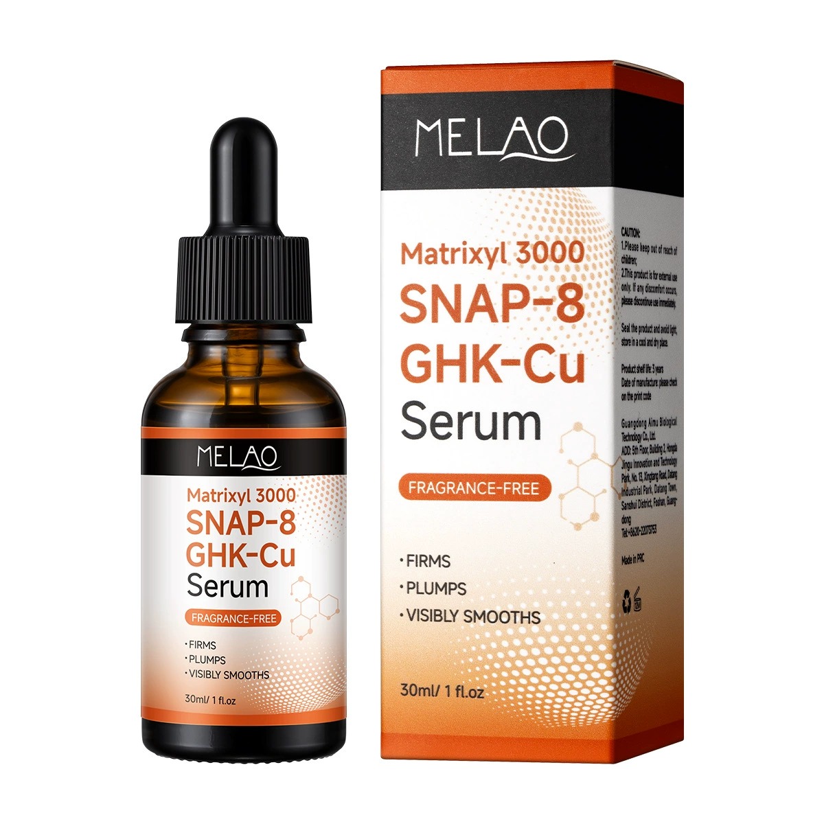 Matrixyl 3000, SNAP-8 & GHK-Cu Facial Serum, OEM Gentle Skin Repair Essence, Plumping Brightening & Moisturizing