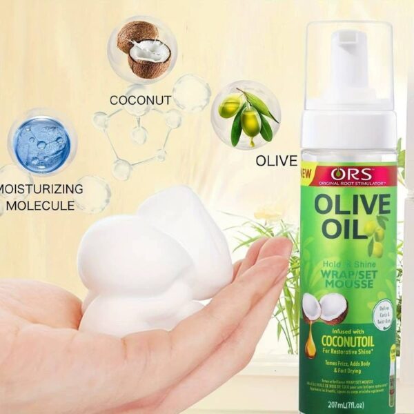 Olive Oil Wig Styling Mousse, ORS Shaping Spray, Volumizing Dry Hold Foam for Wigs