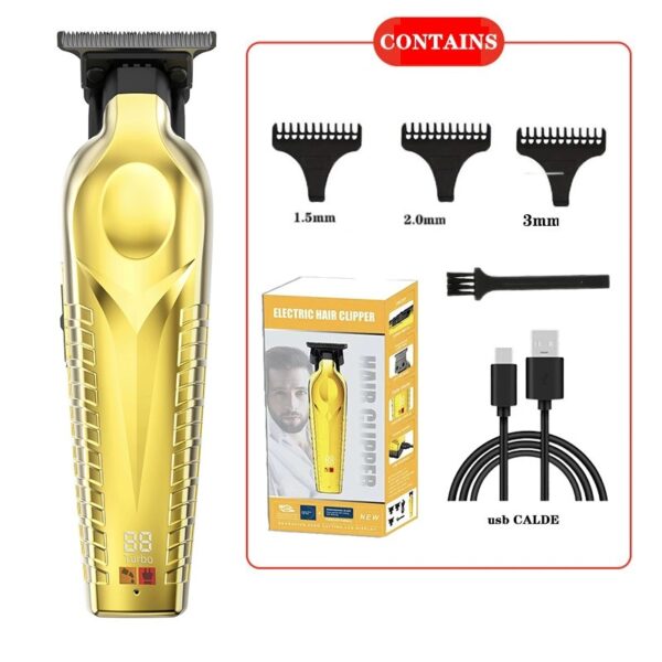 Professional Electric Hair Clipper, Zero Gap Barber Hair Trimmer USB Rechargeable Hair Cutting Machine for Men Salon Home Use